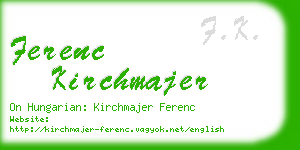 ferenc kirchmajer business card